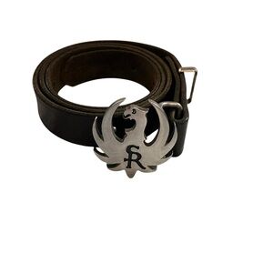 Richcraft Inc Ruger Stainless Steel Phoenix/Eagle Belt Buckle with Black Leather